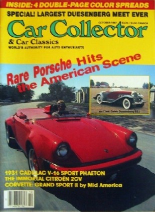 CAR COLLECTOR & CAR CLASSICS 1987 OCT - GRAND SPORT, CARRERA, CITROEN 2CV, BMW